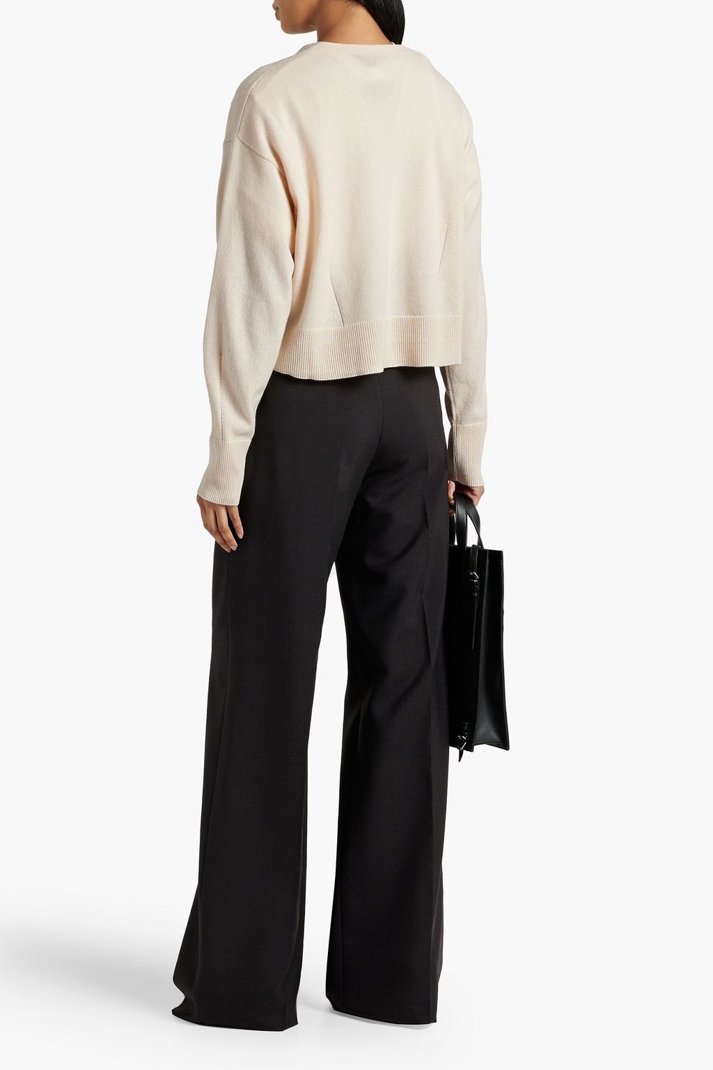 ANOTHER TOMORROW Cropped cashmere and wool-blend cardigan