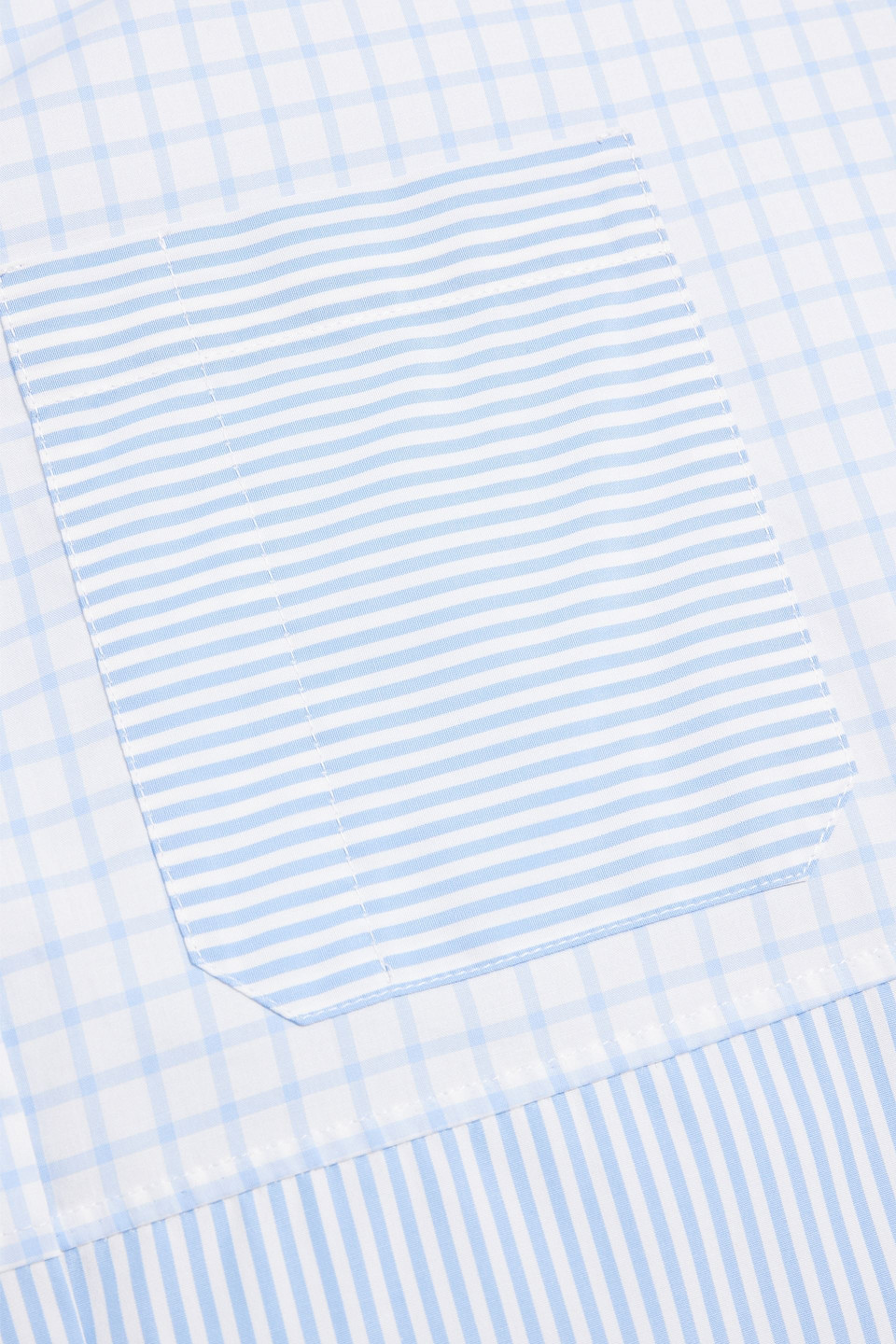 Shop Another Tomorrow Checked Striped Cotton-poplin Shirt In Light Blue