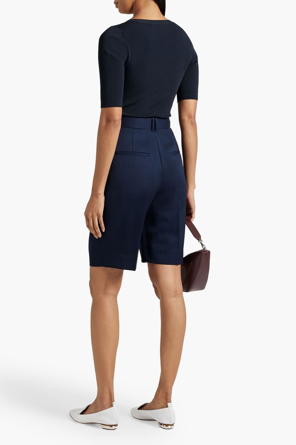 ANOTHER TOMORROW Ribbed-knit top