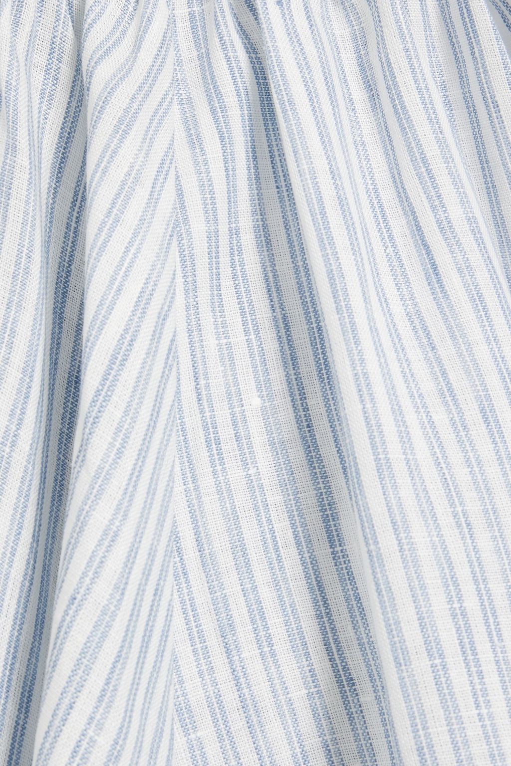 ANOTHER TOMORROW Cutout ruched striped linen maxi dress