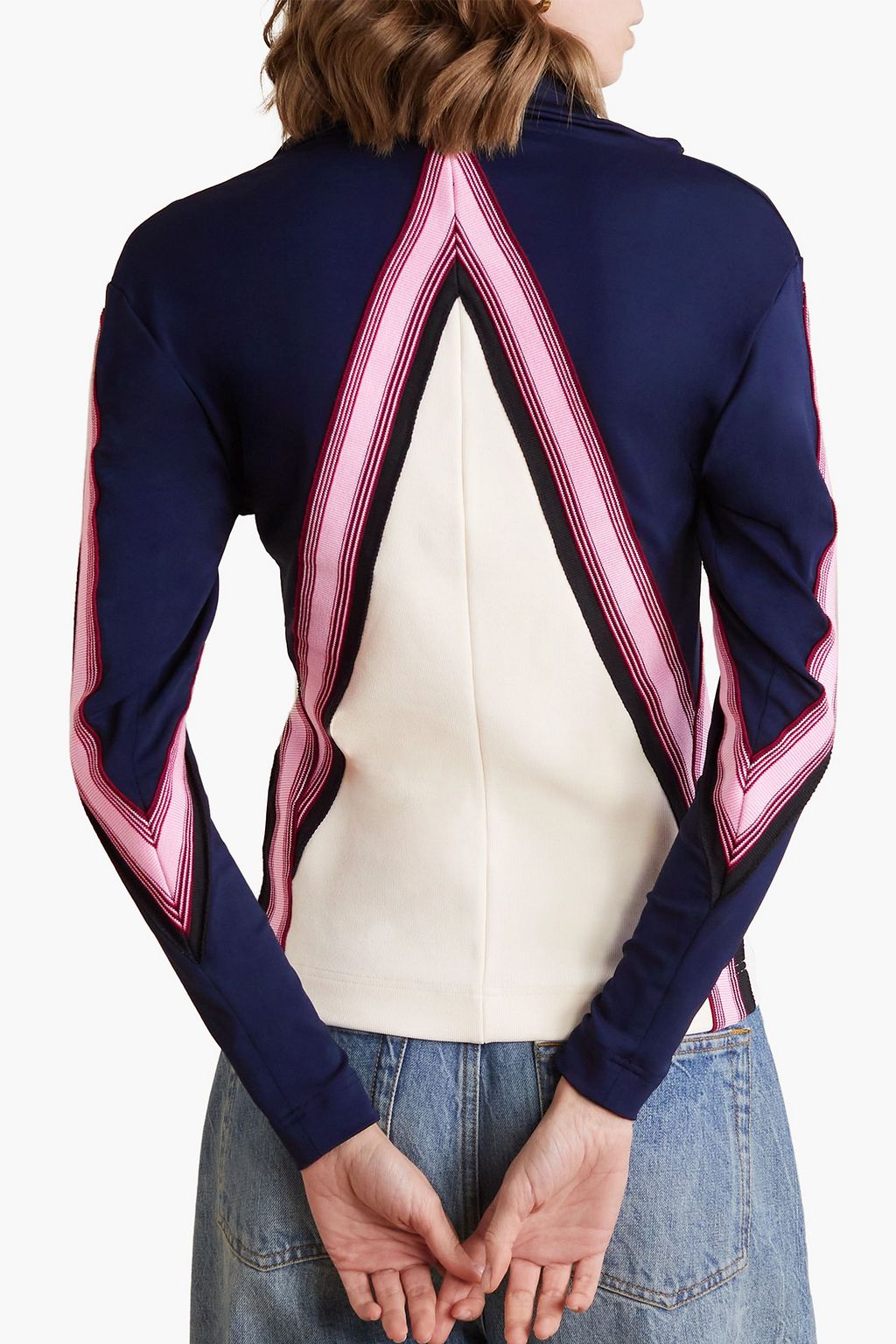 VICTORIA BECKHAM Striped stretch-jersey sweatshirt
