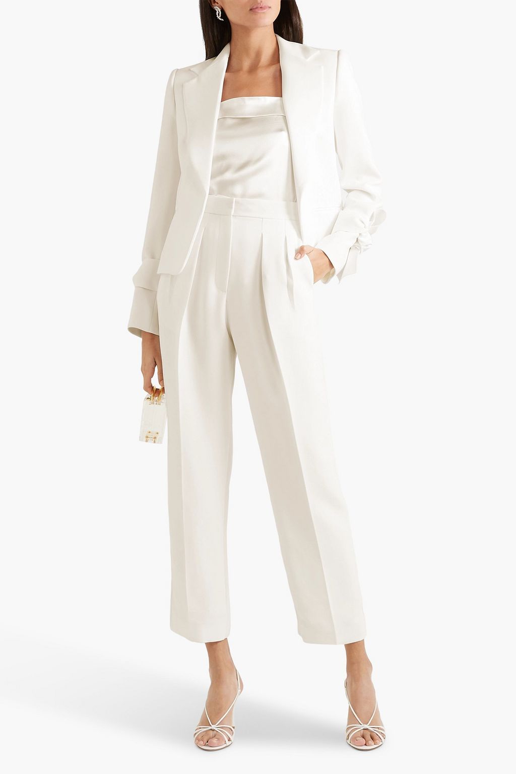 ROKSANDA Pleated cady straight-leg pants