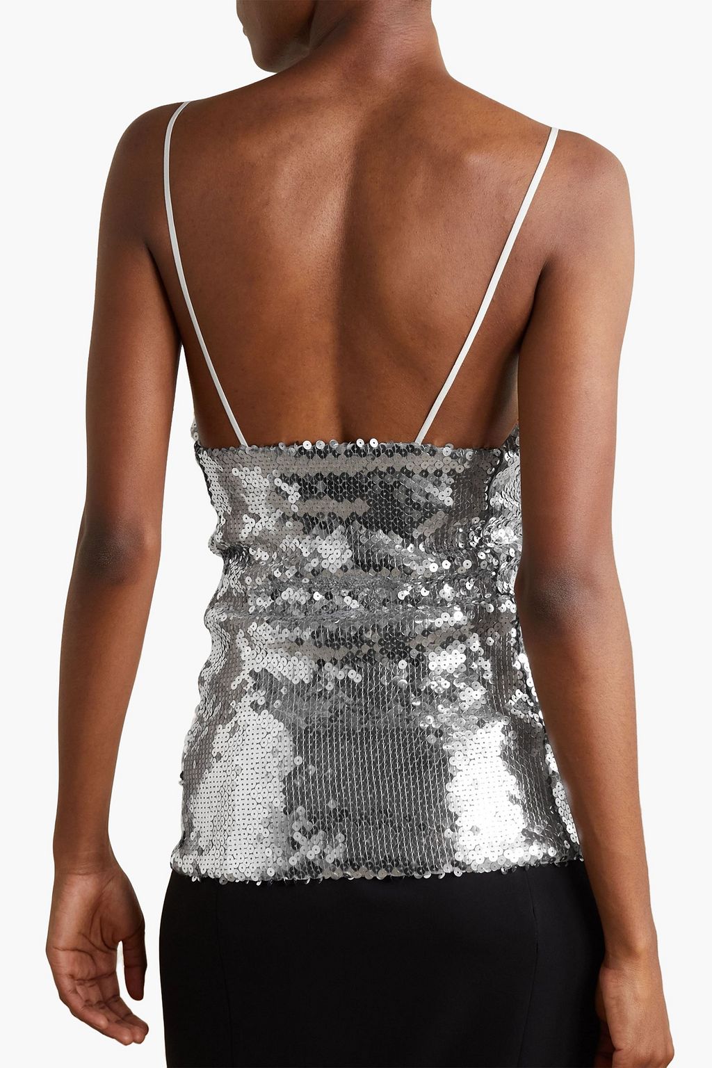 VICTORIA BECKHAM Two-tone sequined tulle camisole