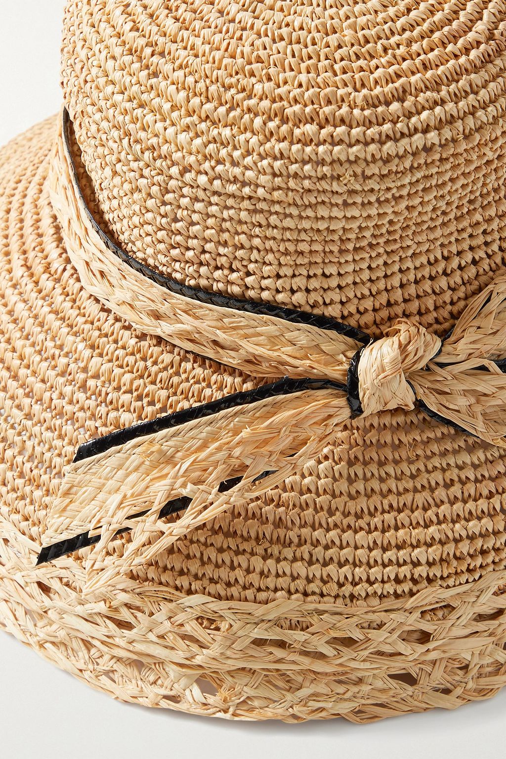 GIGI BURRIS MILLINERY ストロー サンハット リボン付き