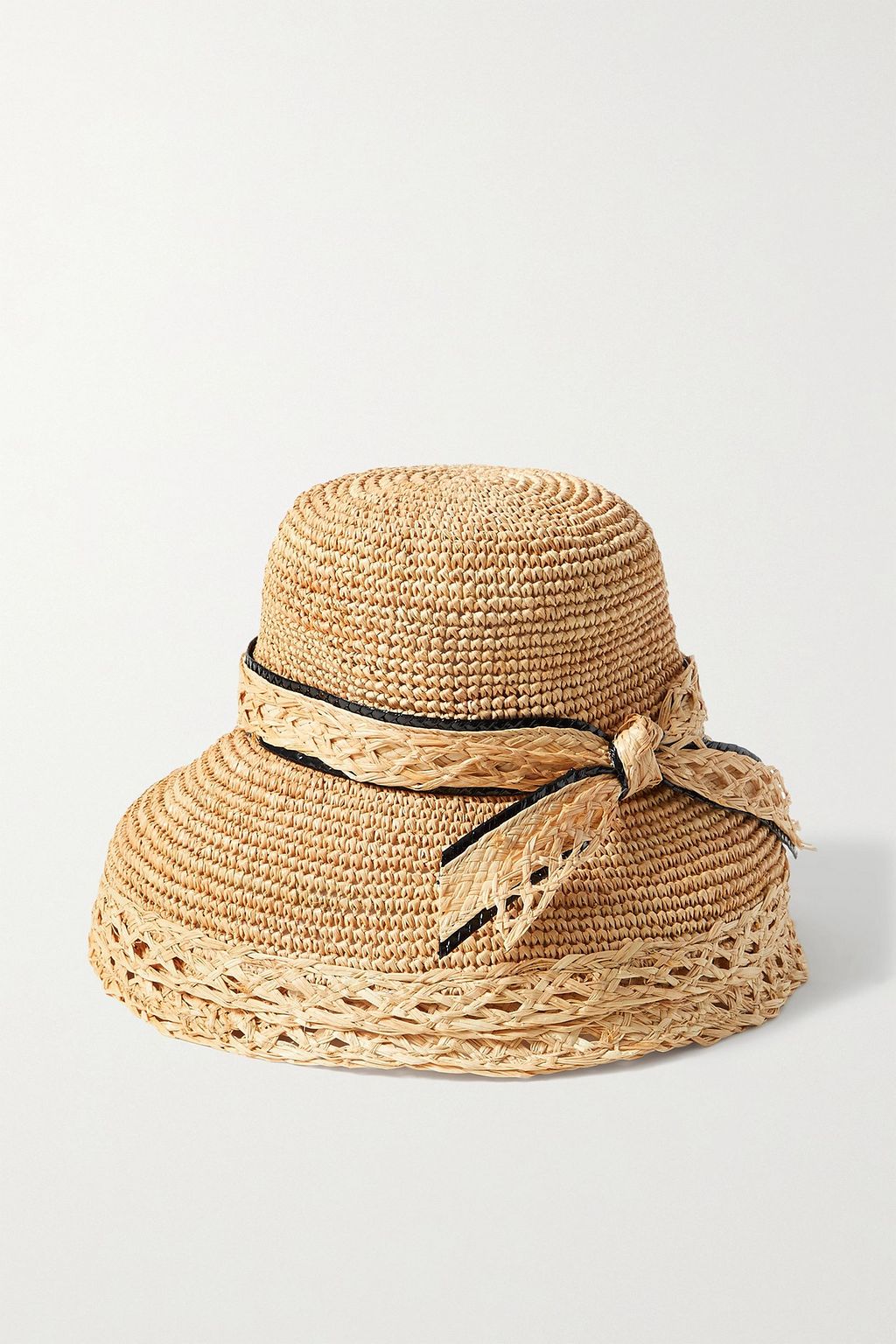 GIGI BURRIS MILLINERY ストロー サンハット リボン付き