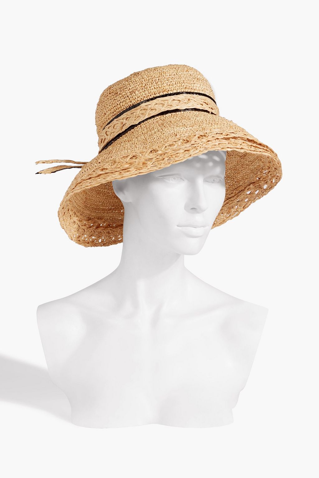GIGI BURRIS MILLINERY ストロー サンハット リボン付き