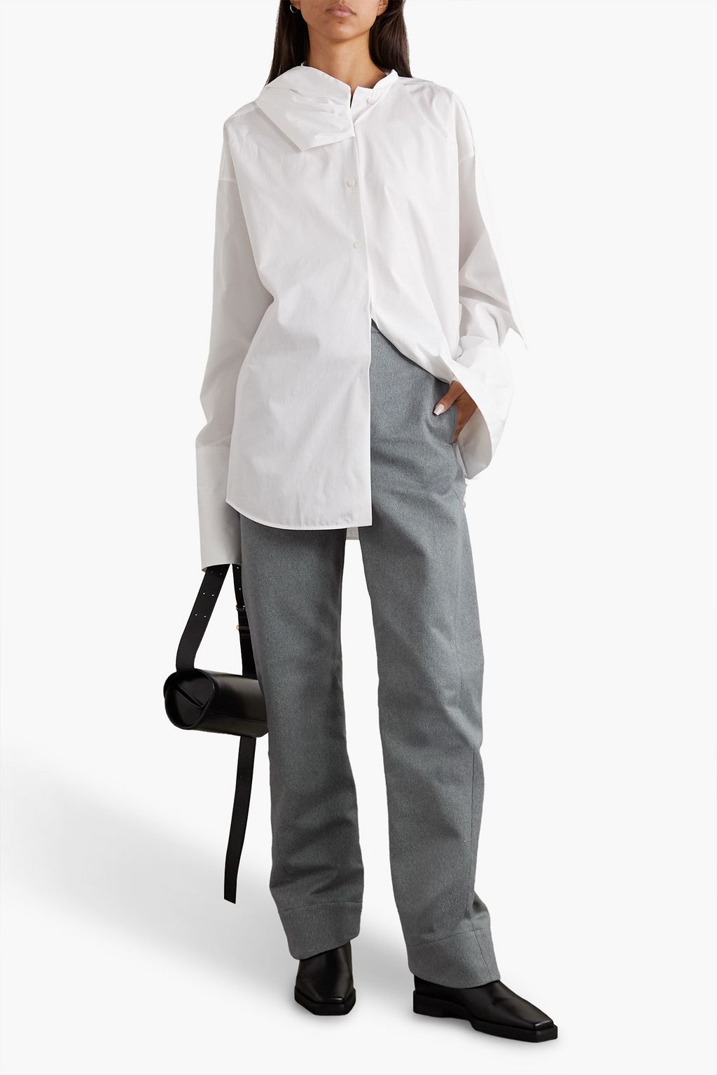 JIL SANDER コットンツイル ストレートレッグパンツ
