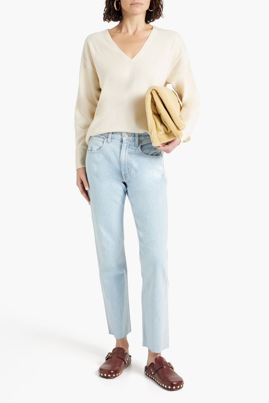 ANOTHER TOMORROW Cashmere and wool-blend sweater