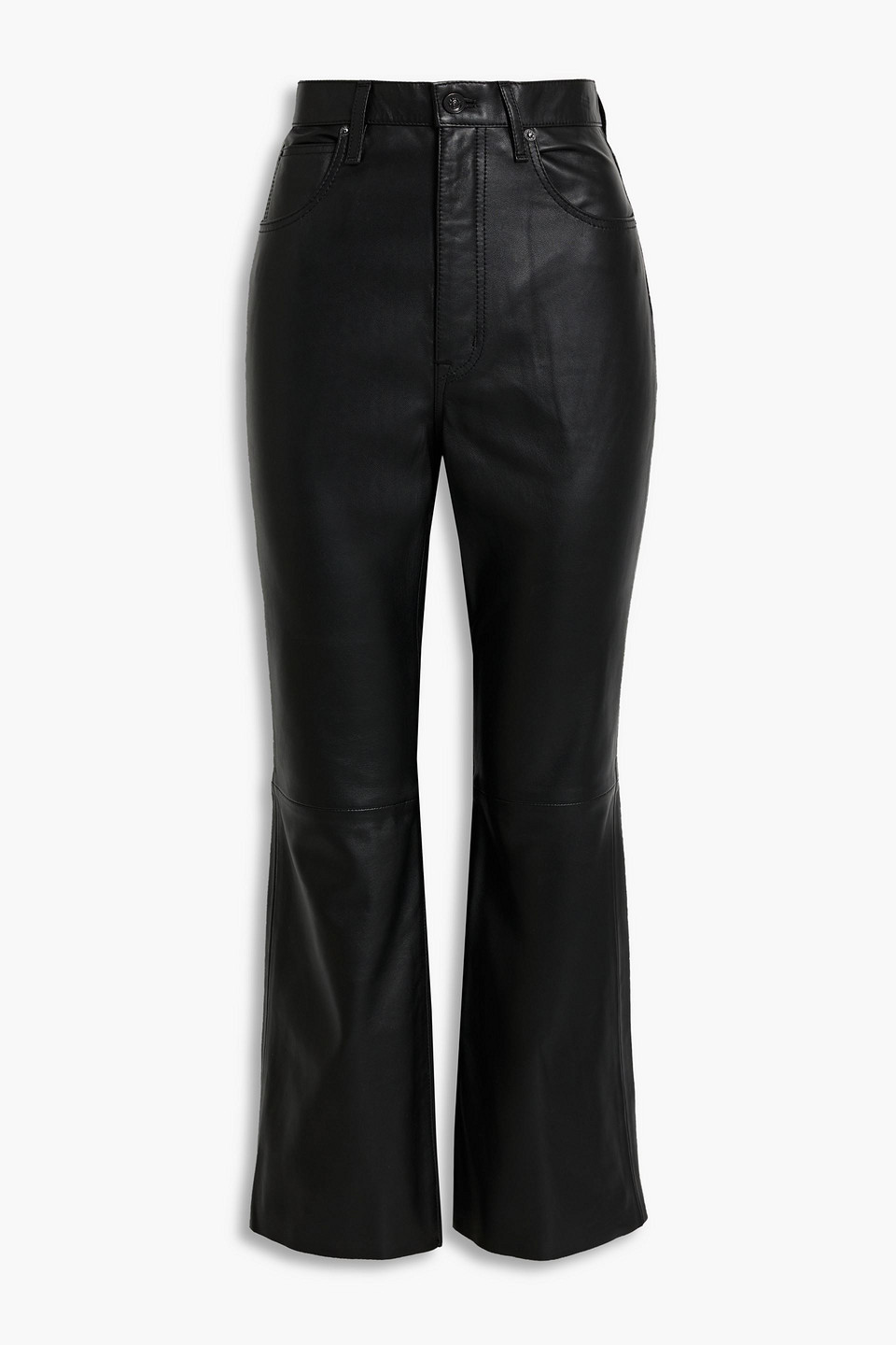 Frankie leather kick-flare pants