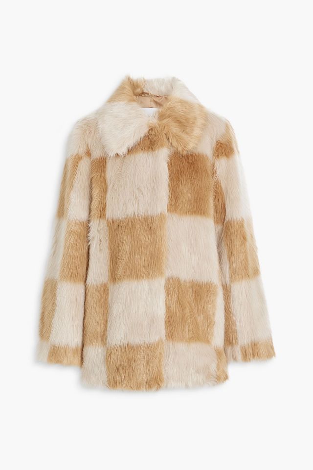 Nani checked faux fur jacket