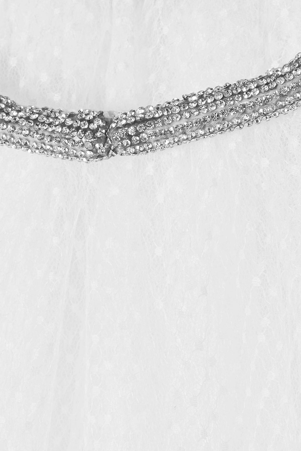 MONIQUE LHUILLIER Brie crystal-embellished Swiss-dot tulle cape