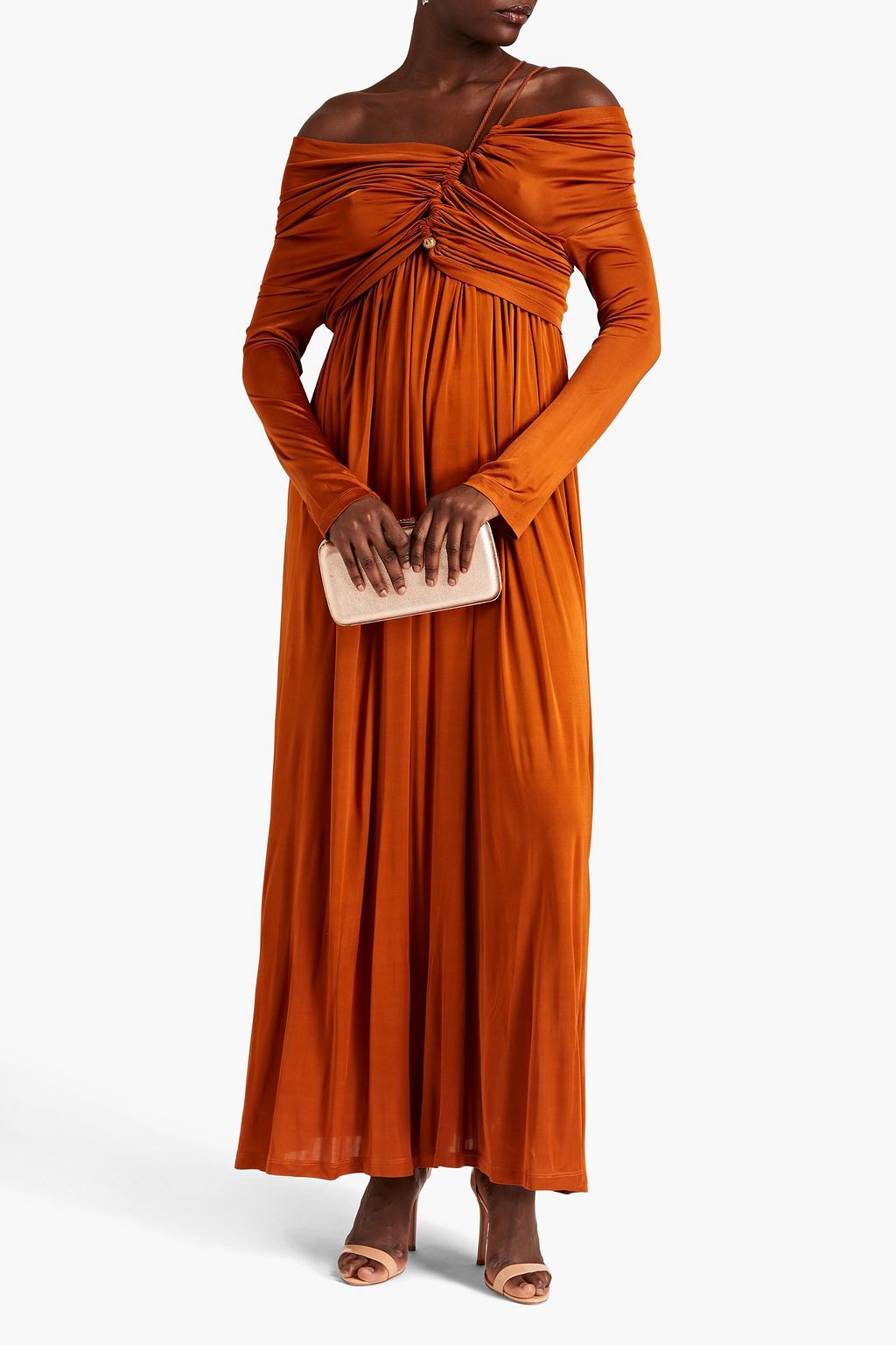 PALMER//HARDING Reunion one-shoulder draped gathered jersey maxi dress