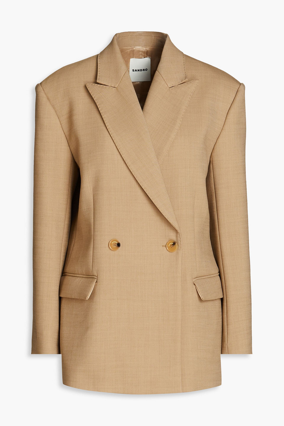 Double-breasted twill blazer