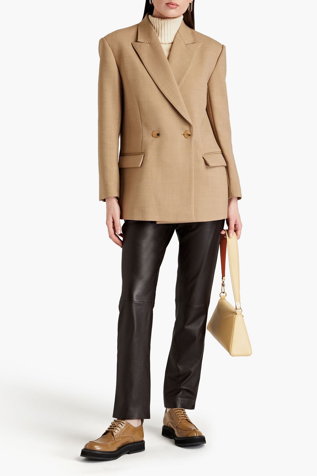 SANDRO Double-breasted twill blazer