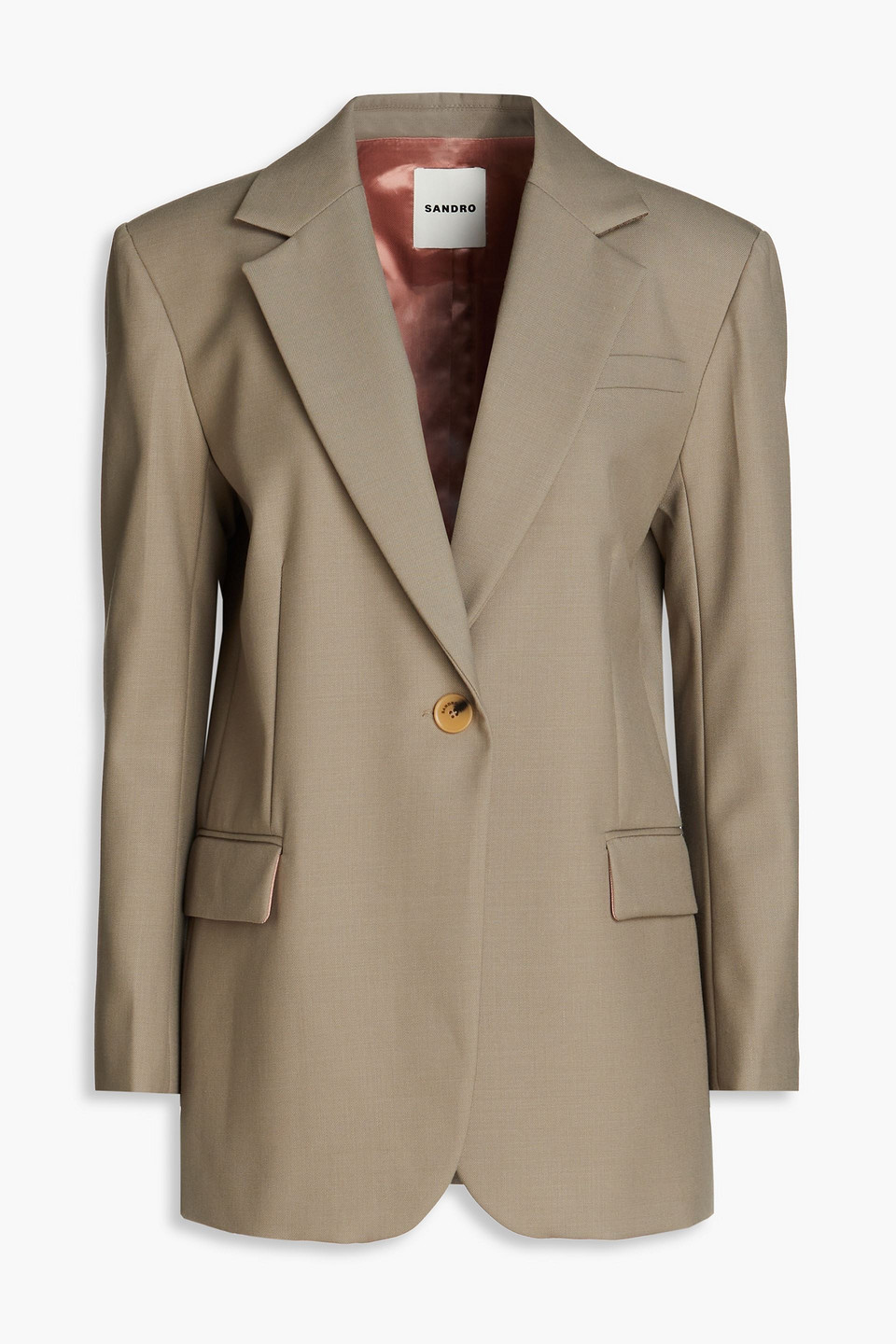 Sandro Monaco Blazer Aus Twill In Mushroom