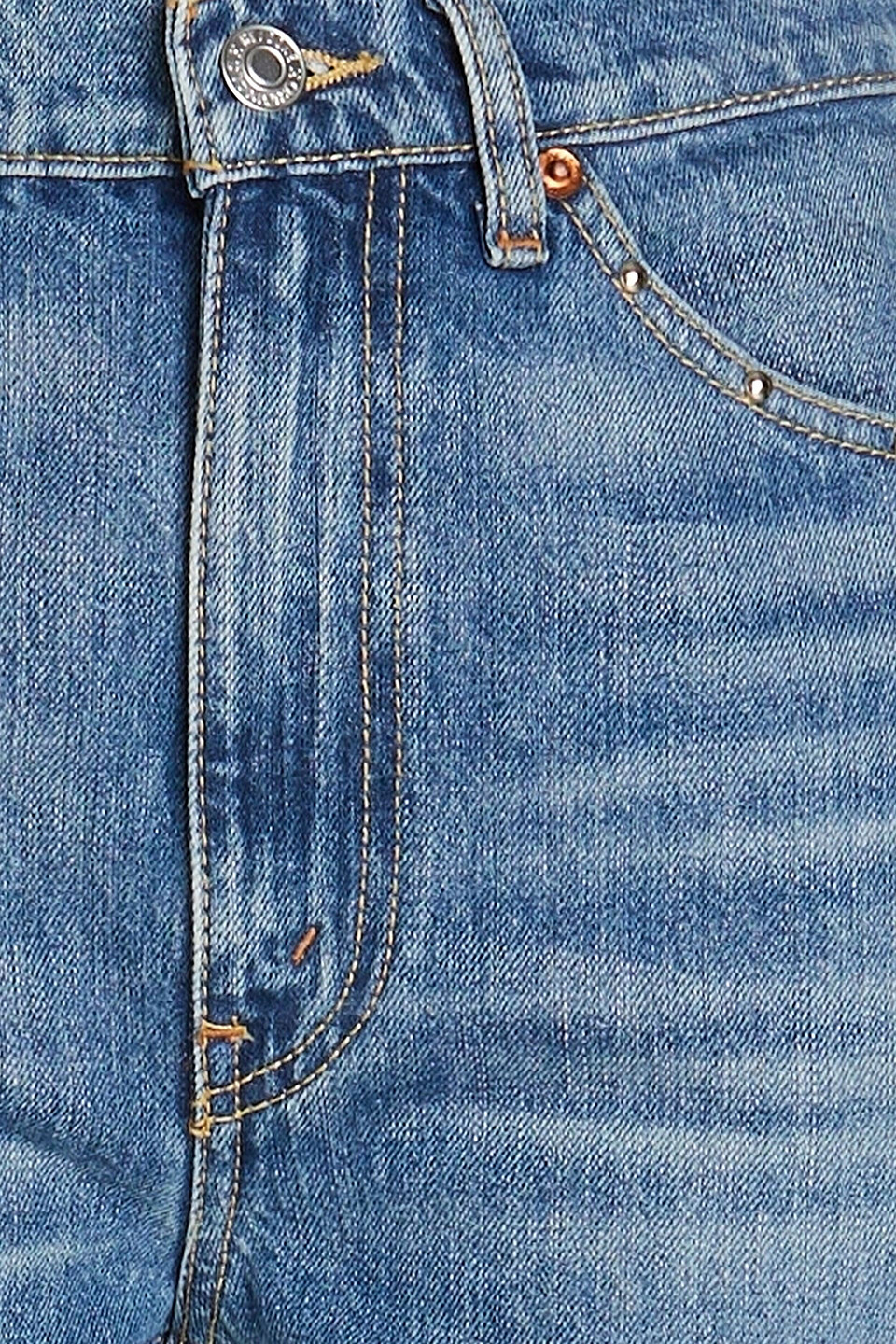 Re/done 70s Hoch Sitzende Jeans Mit Geradem Bein Mit Nieten In Mid Denim
