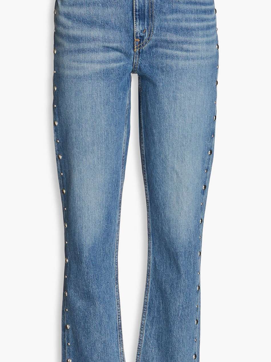 70s studded high-rise straight-leg jeans