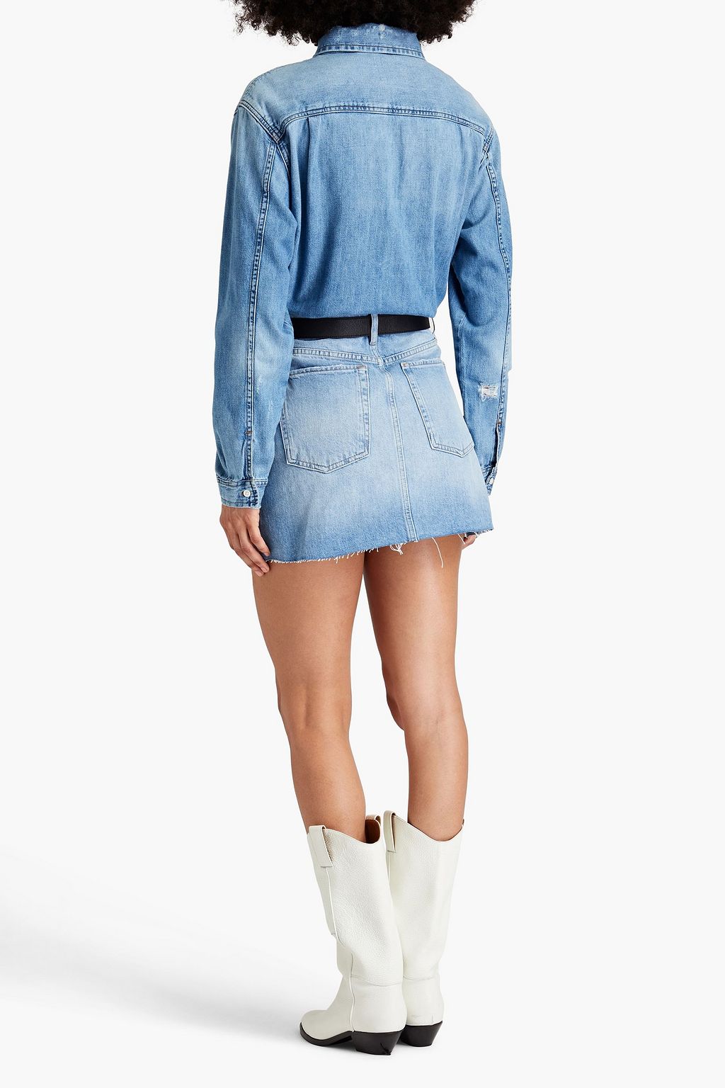 FRAME Distressed denim shirt