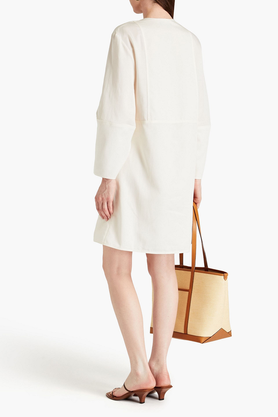 Joseph Dasia Kleid Aus Einer Seiden-baumwollmischung In Ivory