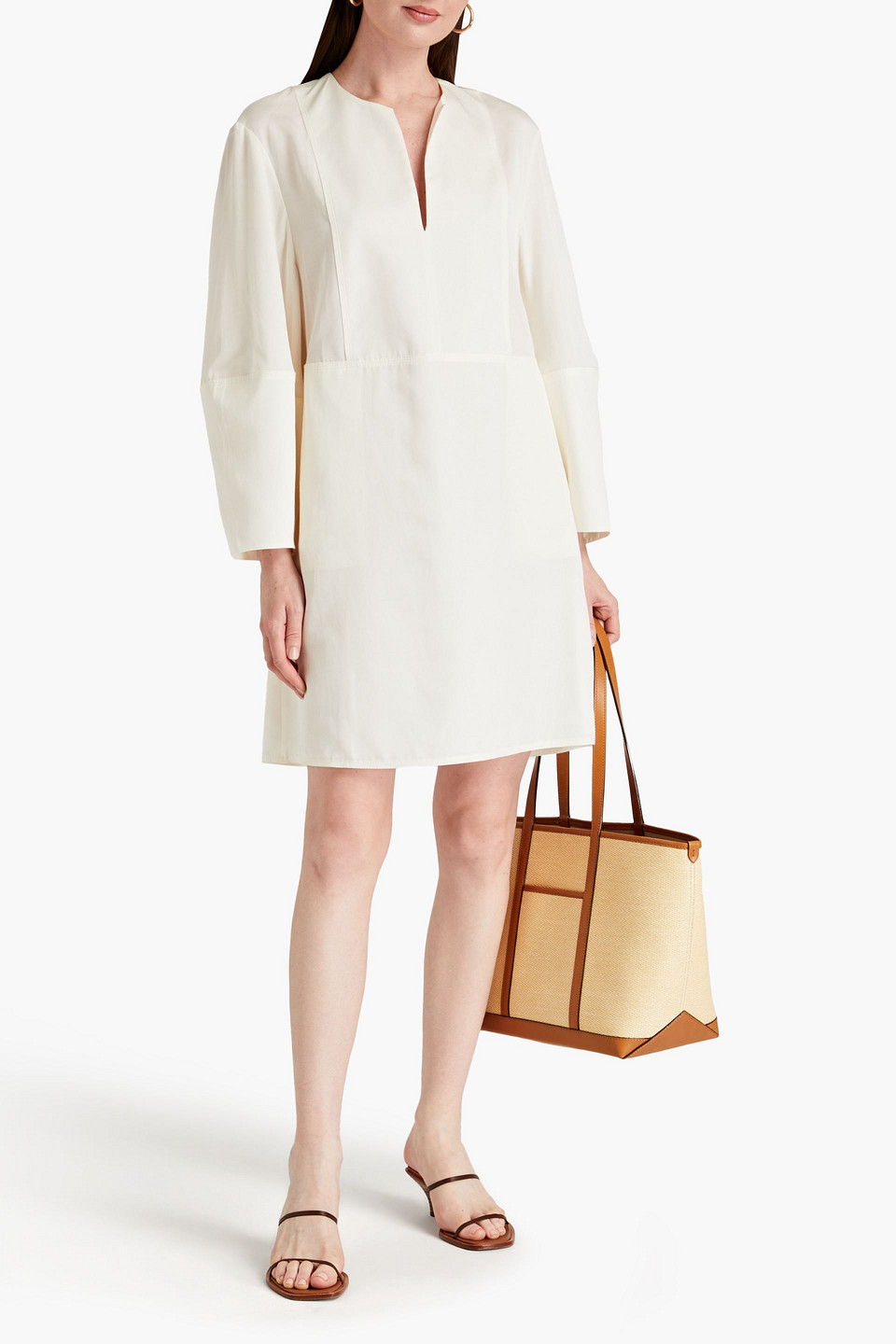 Joseph Dasia Kleid Aus Einer Seiden-baumwollmischung In Ivory