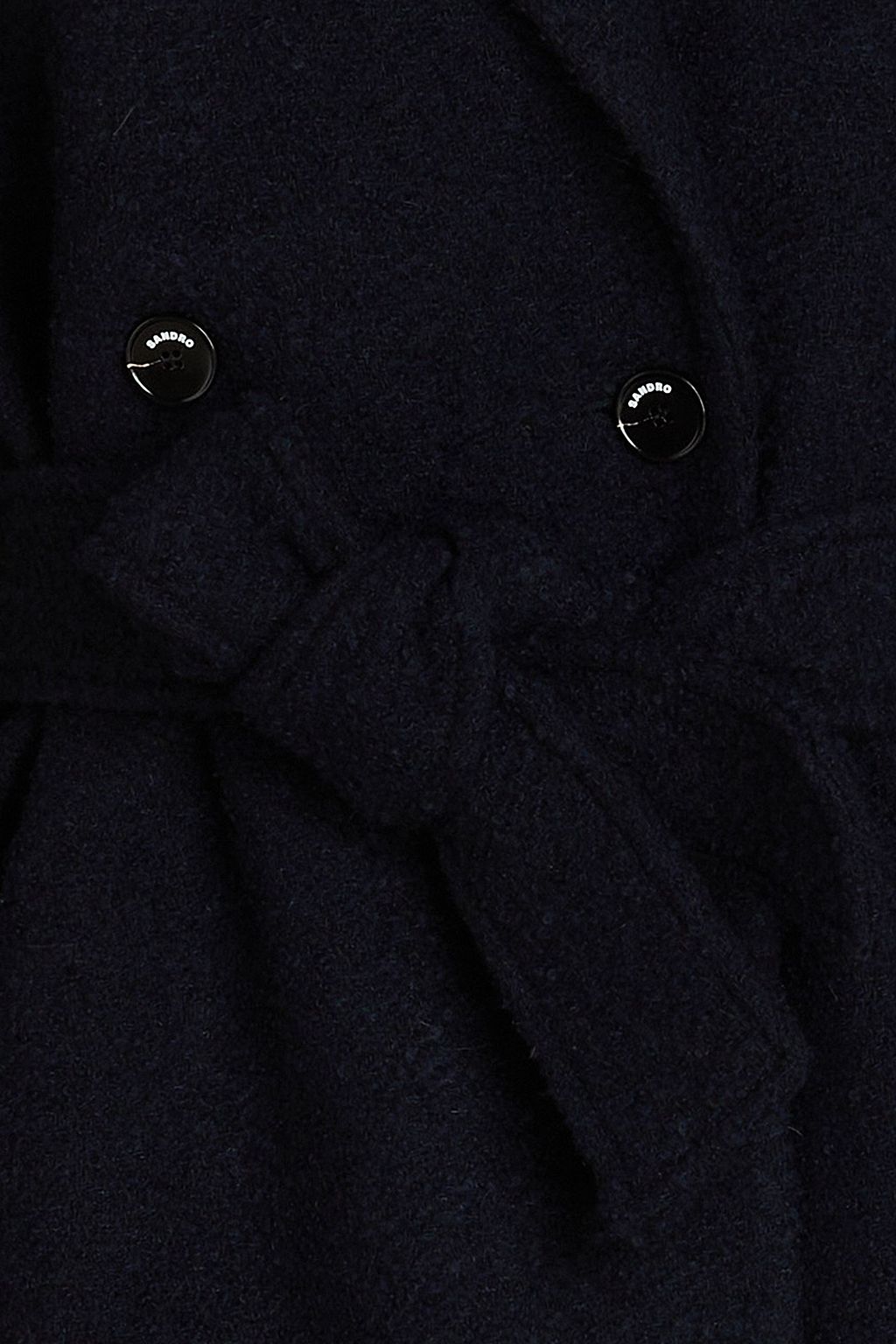 SANDRO Double-breasted bouclé-tweed coat