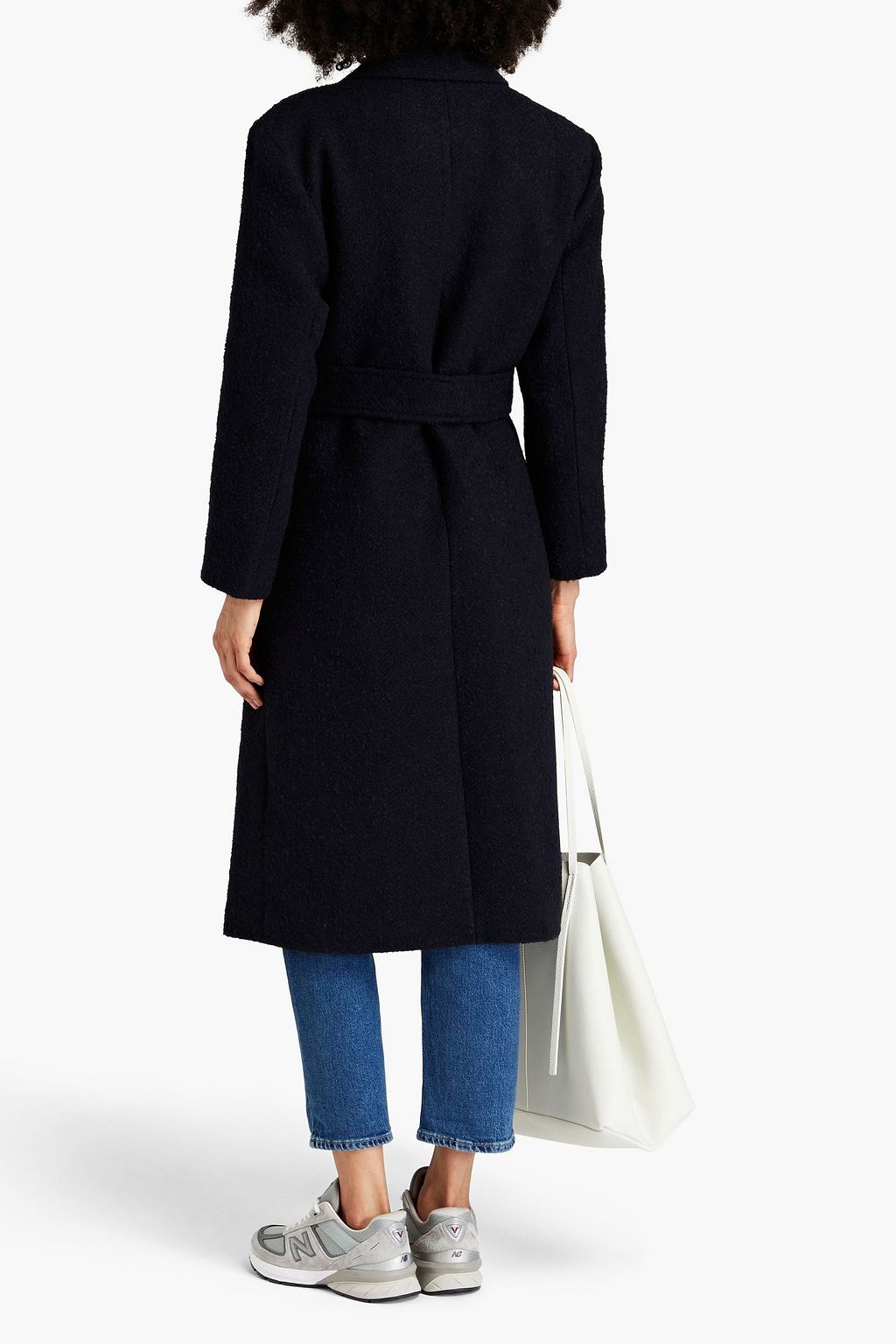 SANDRO Double-breasted bouclé-tweed coat