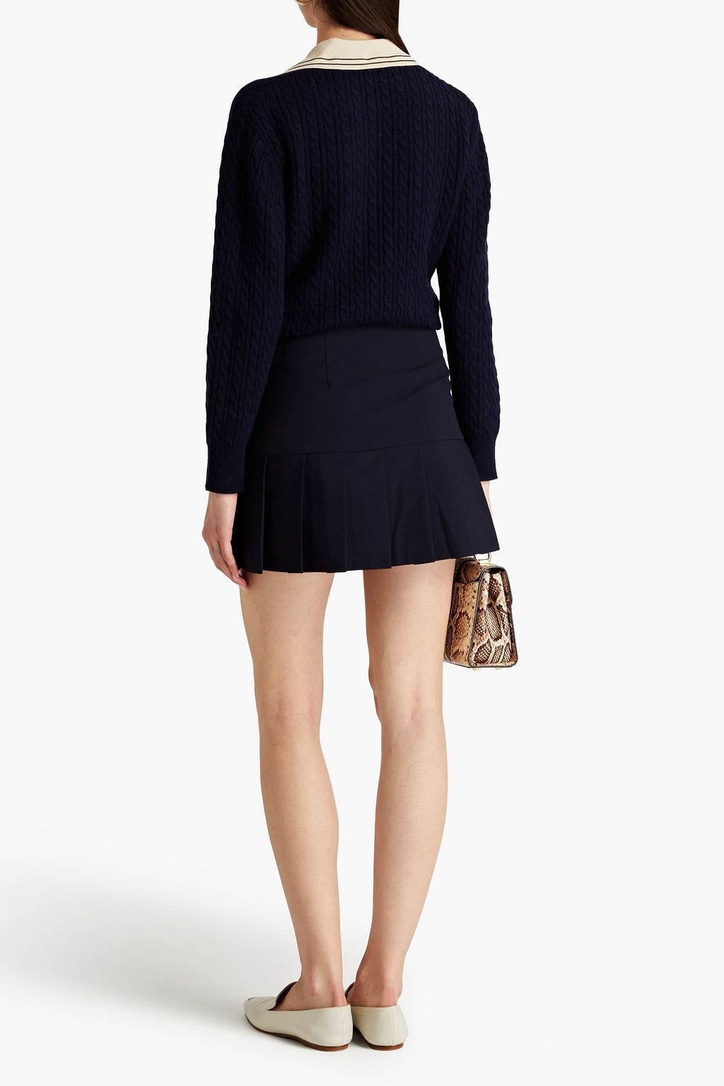 SANDRO Pleated woven mini skirt