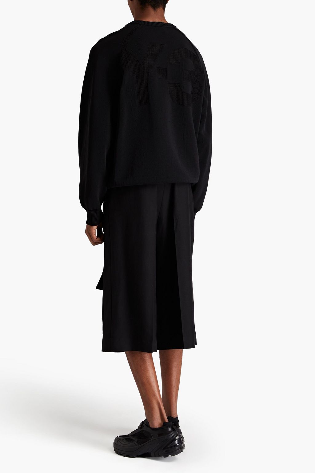 Y-3 Pullover aus einer Baumwollmischung mit Intarsienmuster