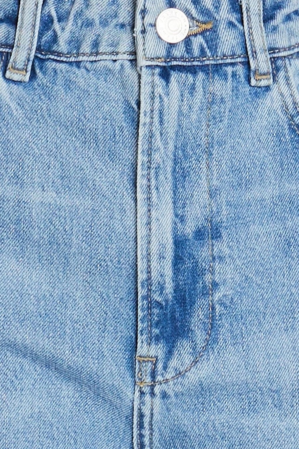 FRAME جينز 'لو هاي' بأرجل مستقيمة وخصر عالٍ مزين بفتحات