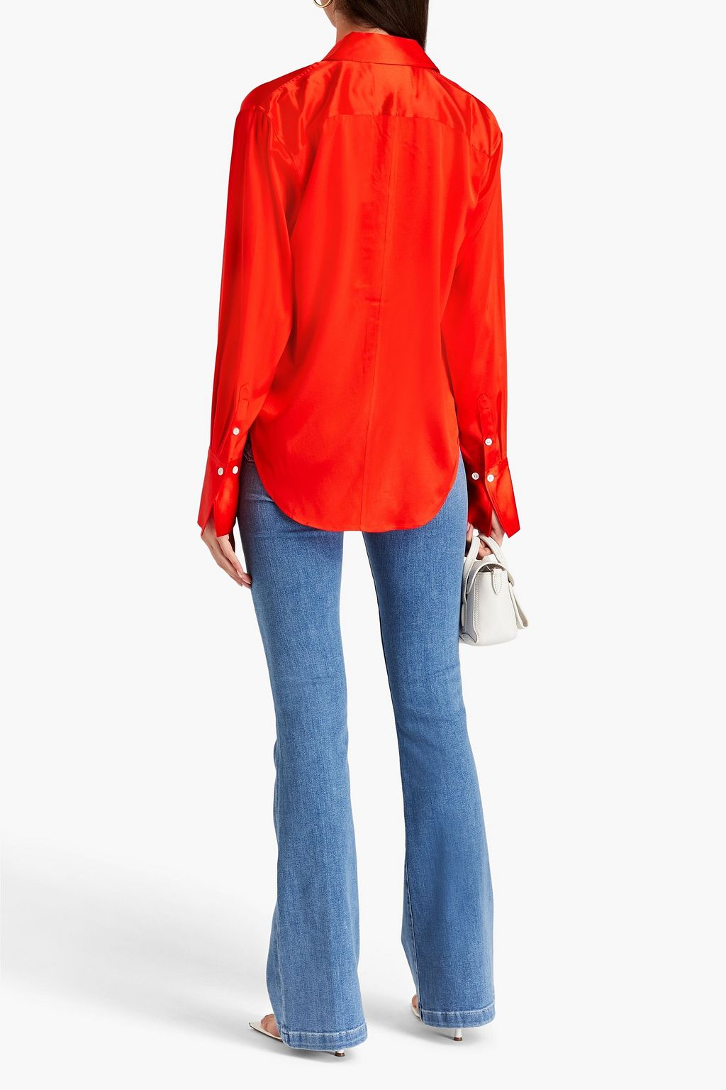 FRAME Stretch-silk satin shirt