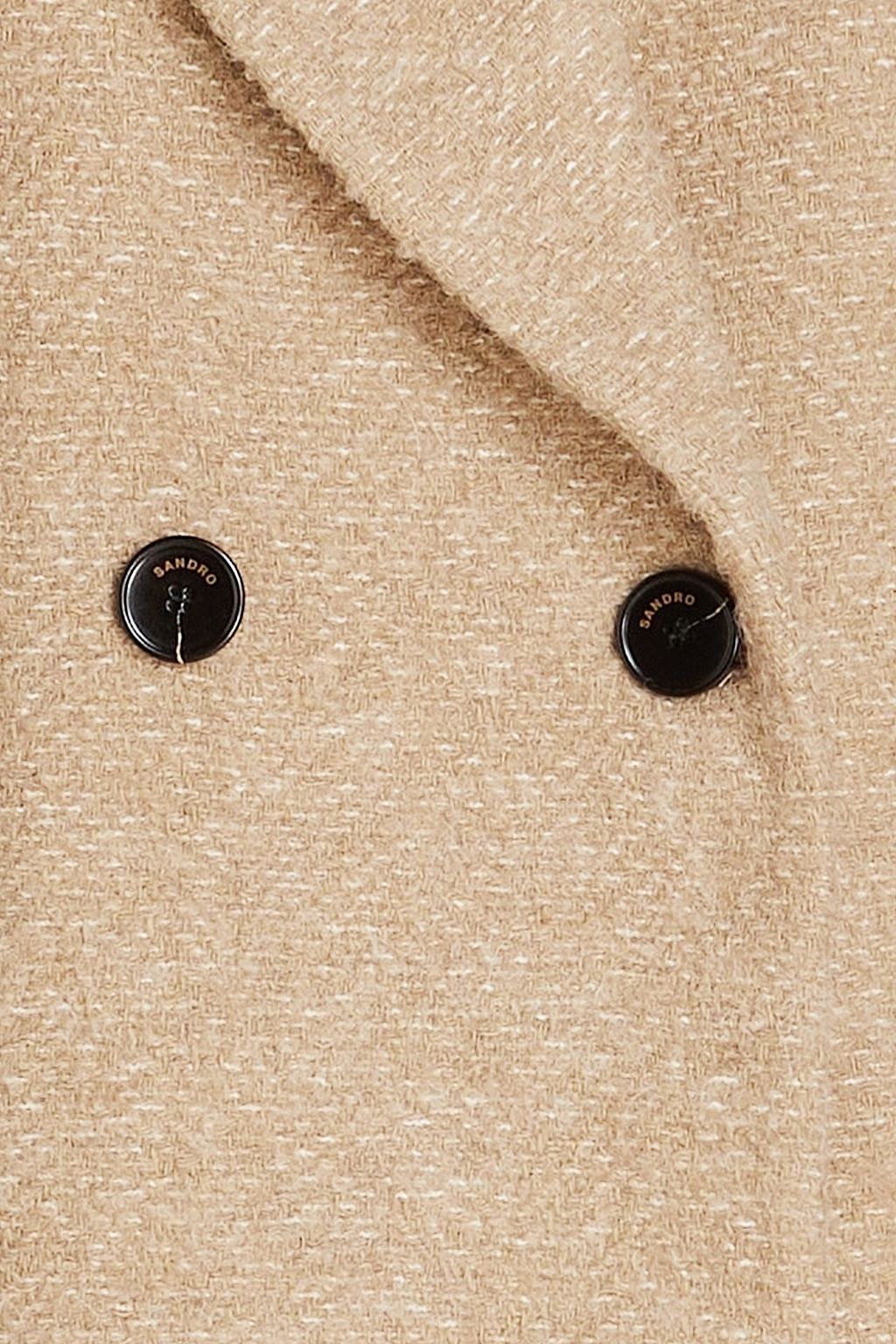 SANDRO Double-breasted bouclé-tweed coat