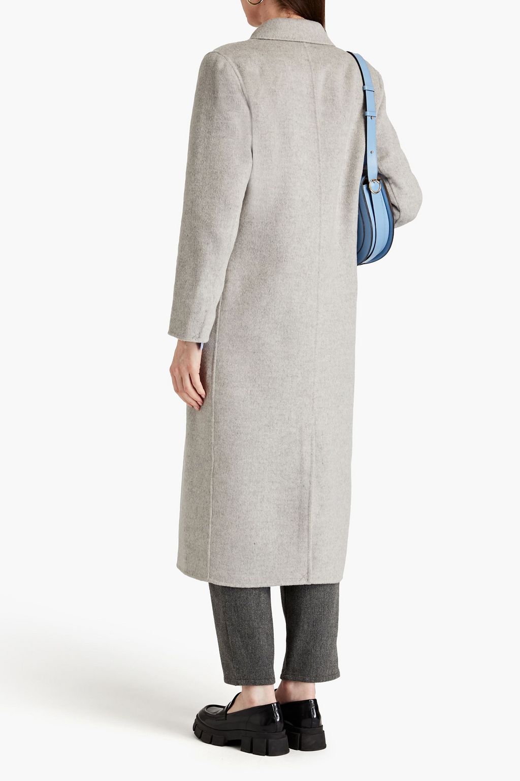 SANDRO Double-breasted wool-felt coat