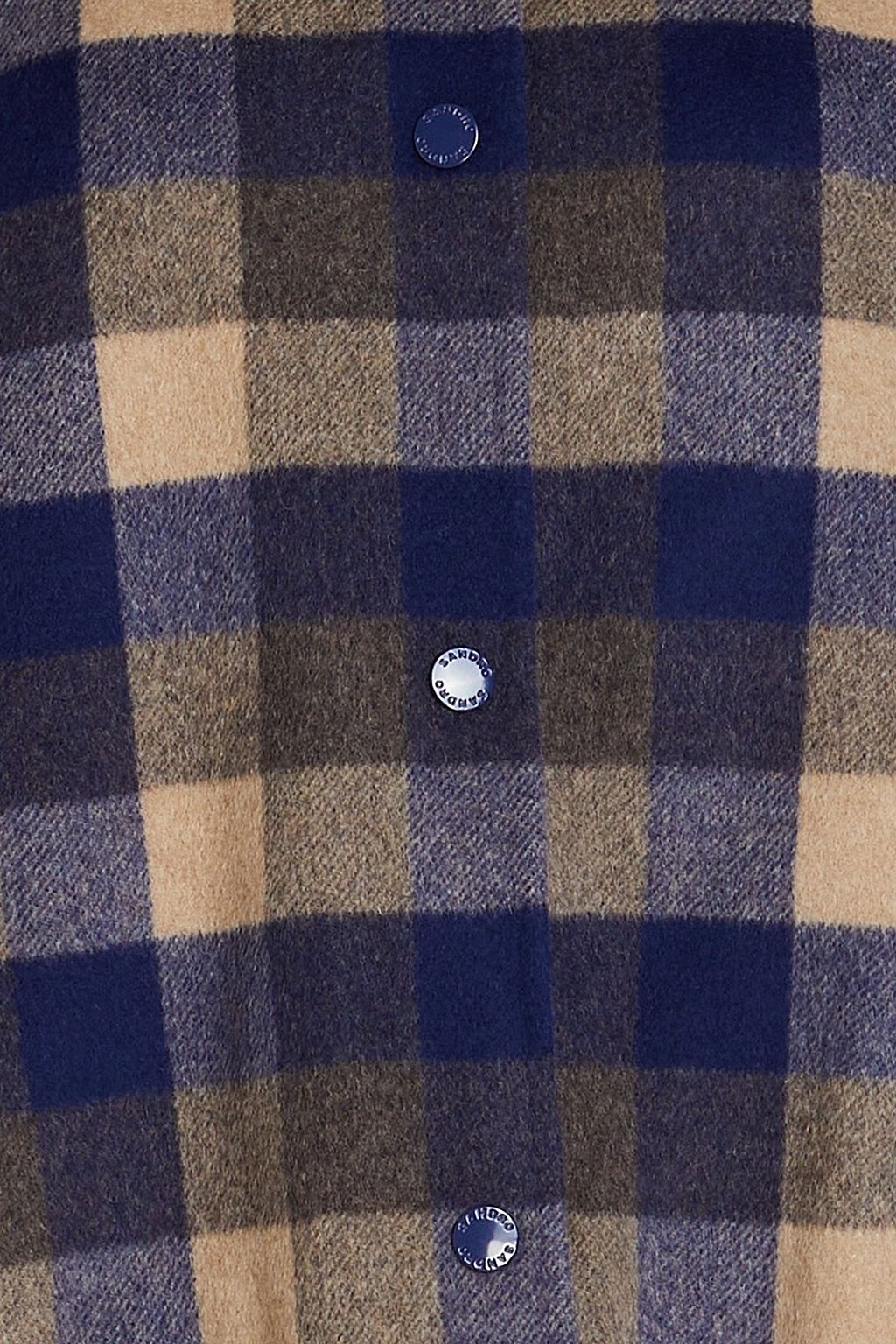 SANDRO Checked wool-blend jacket