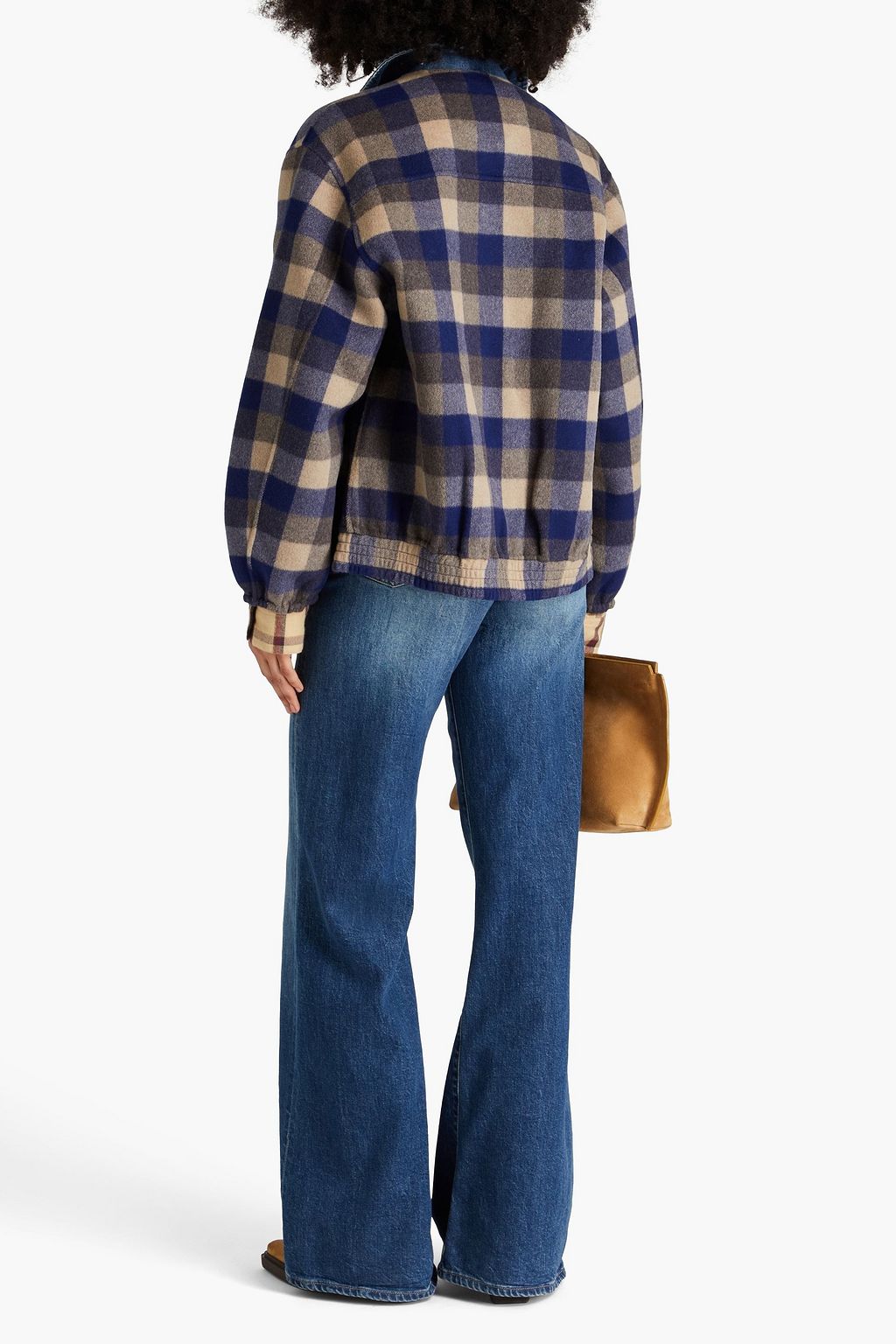 SANDRO Checked wool-blend jacket