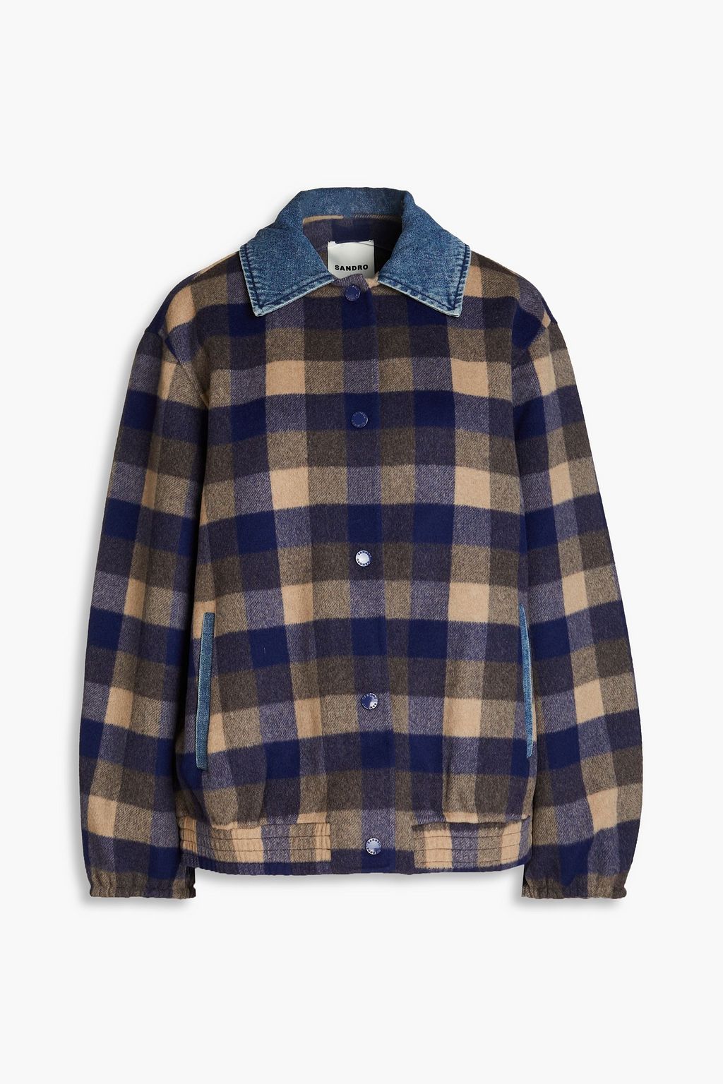 Sandro tartan jacket outlet