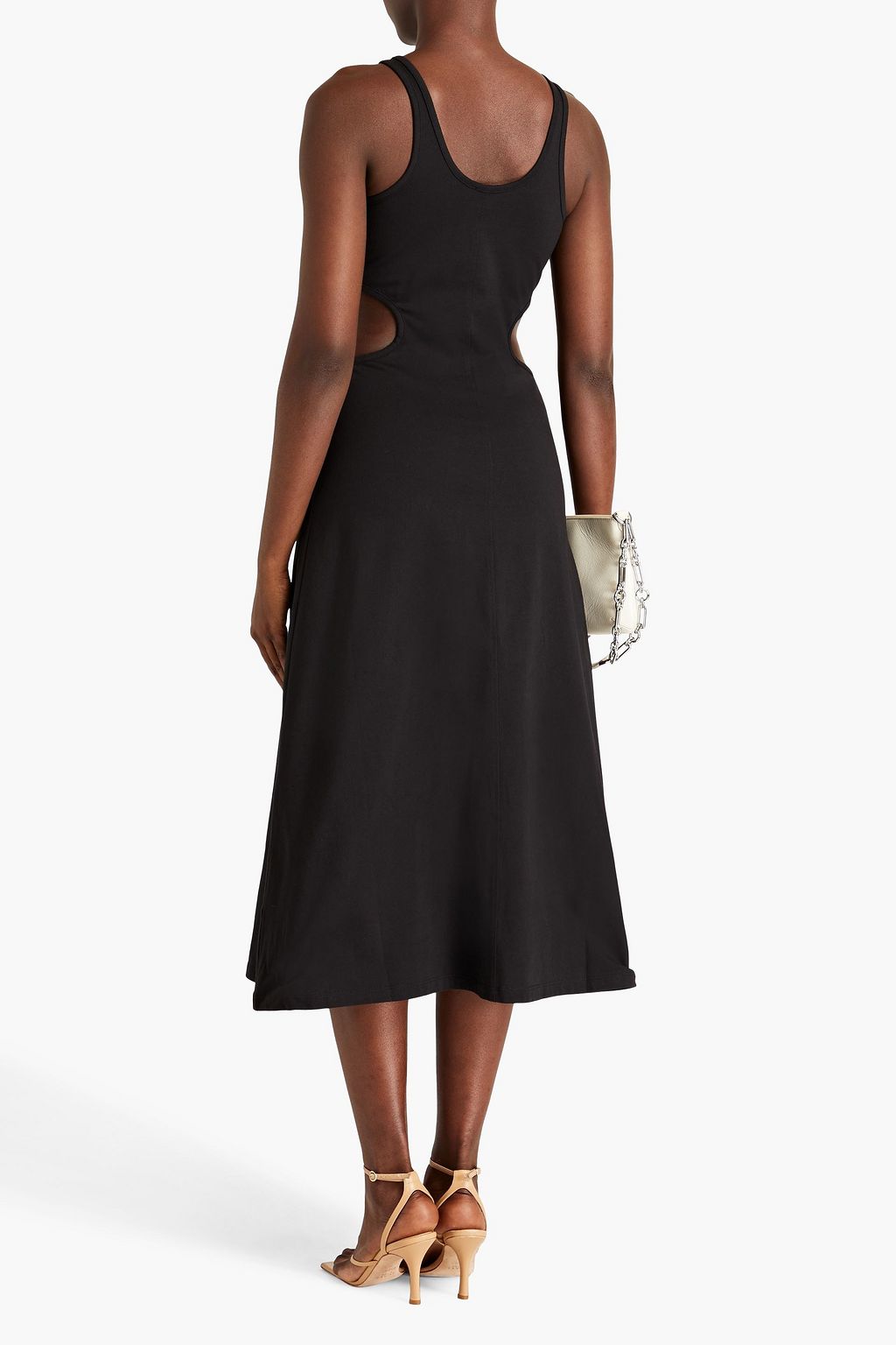 FRAME Cutout cotton-jersey midi dress