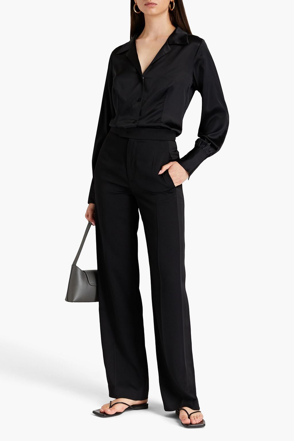 FRAME The Femme stretch-silk satin shirt