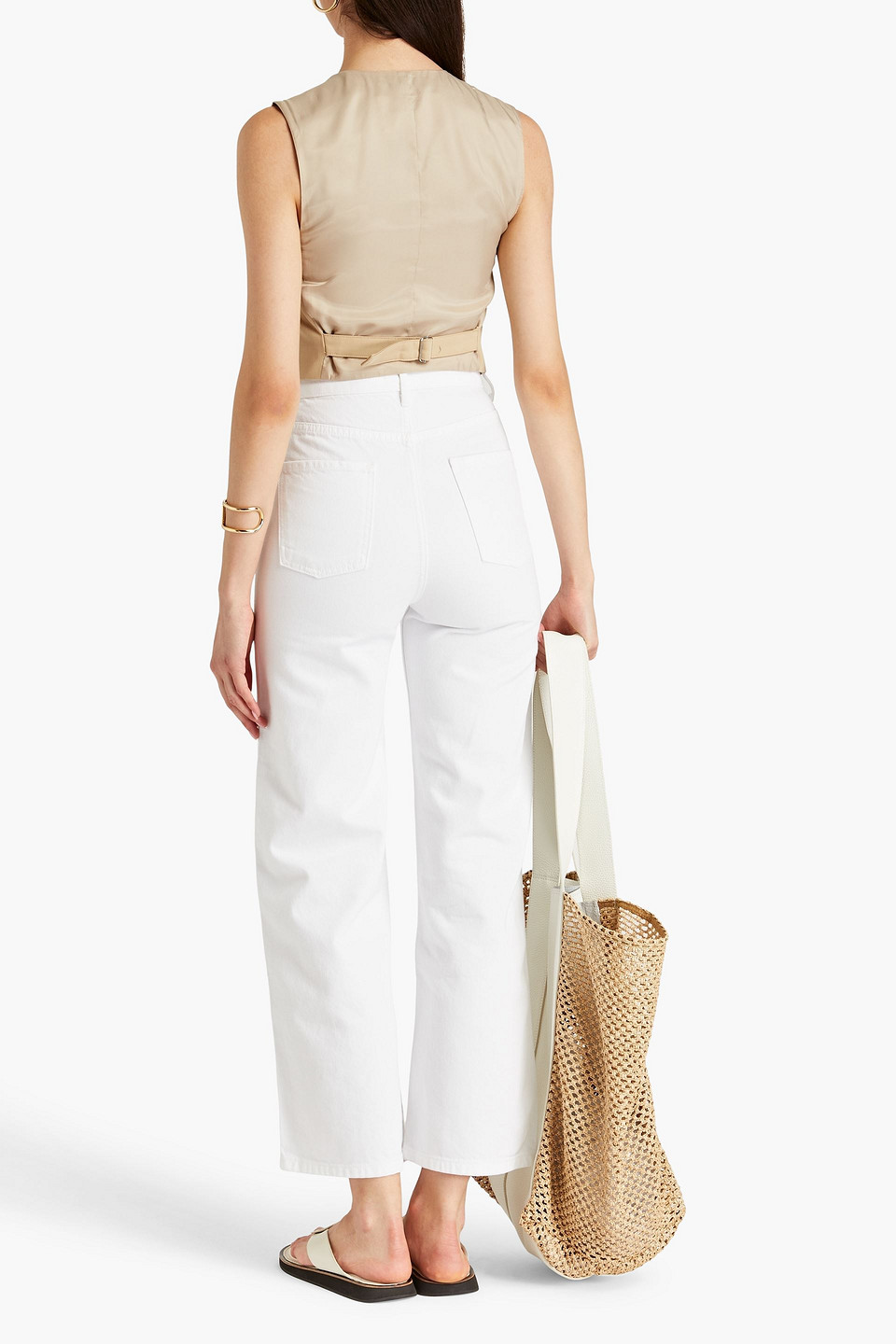 Sandro Nico Hoch Sitzende Jeans Mit Weitem Bein In White