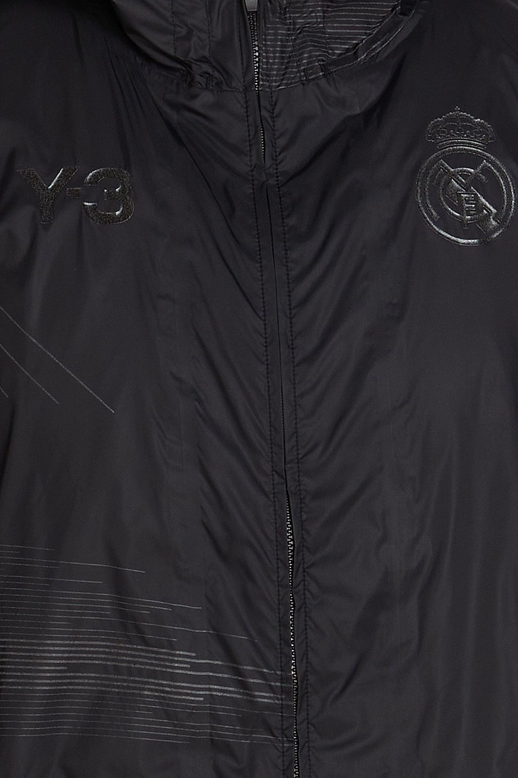 Y-3 Trainingsjacke aus Shell mit Kapuze und Print