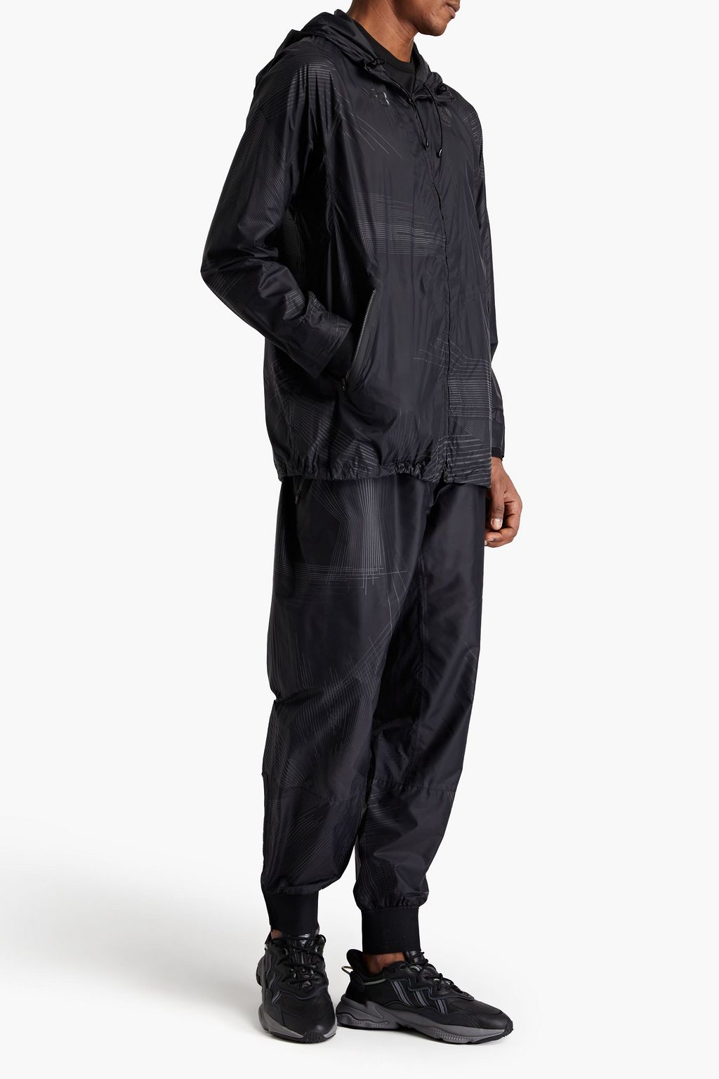 Y-3 Trainingsjacke aus Shell mit Kapuze und Print