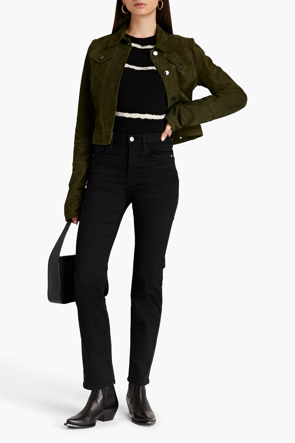 FRAME LE SUPER HIGH HIGH-RISE STRAIGHT-LEG JEANS