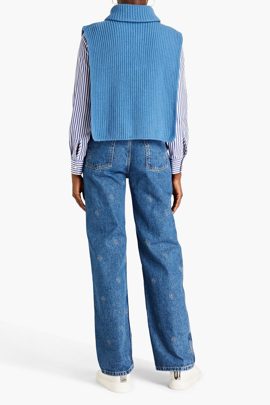 SANDRO Ribbed wool-blend dickey