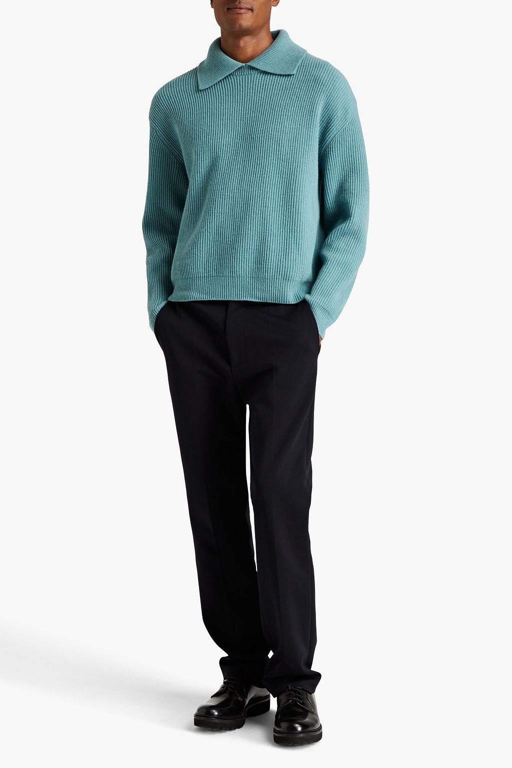 LE 17 SEPTEMBRE Ribbed wool and cashmere-blend polo sweater