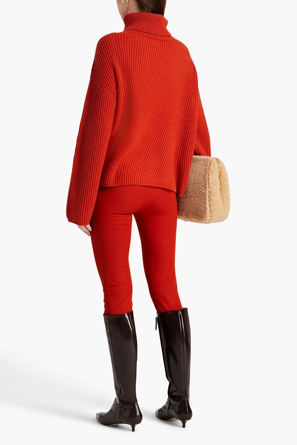 JOSEPH Ribbed cotton, wool and cashmere-blend turtleneck sweater
