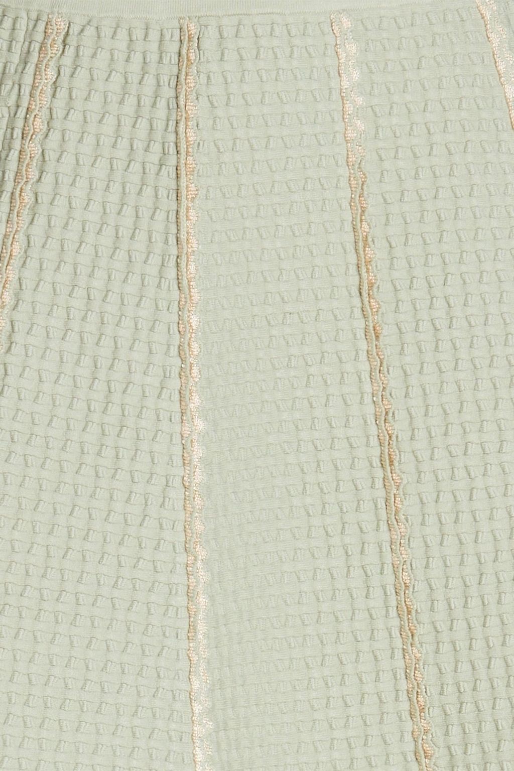 SANDRO Metallic waffle-knit mini skirt