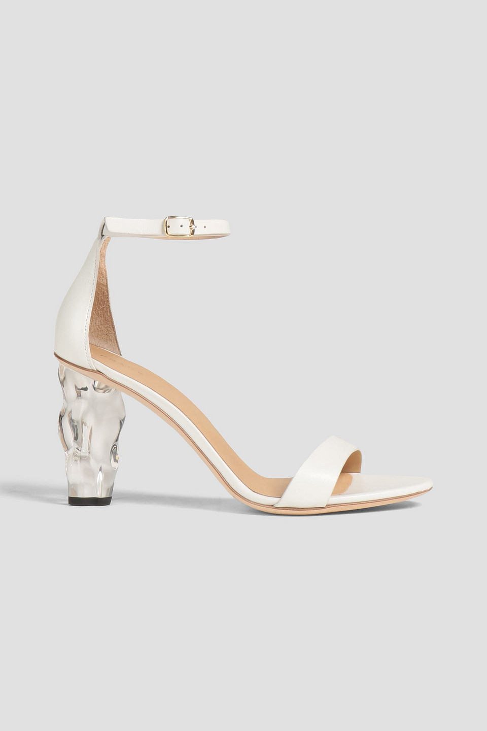 Frame Le Luz Leather Sandals In Off-white