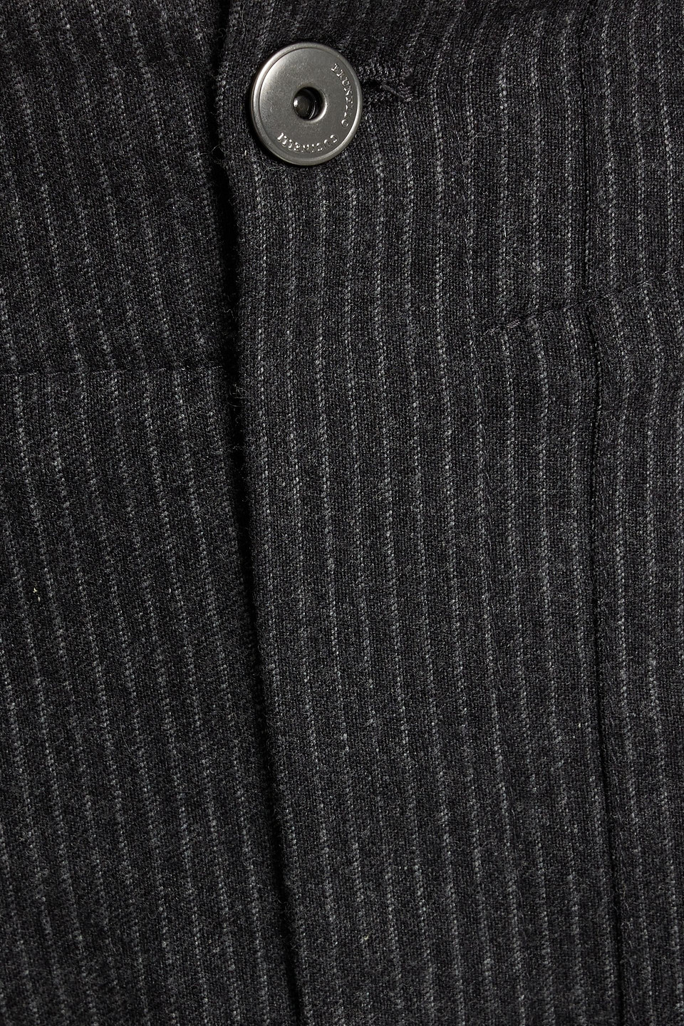 Brunello Cucinelli Pinstriped Wool-blend Tapered Pants In Charcoal