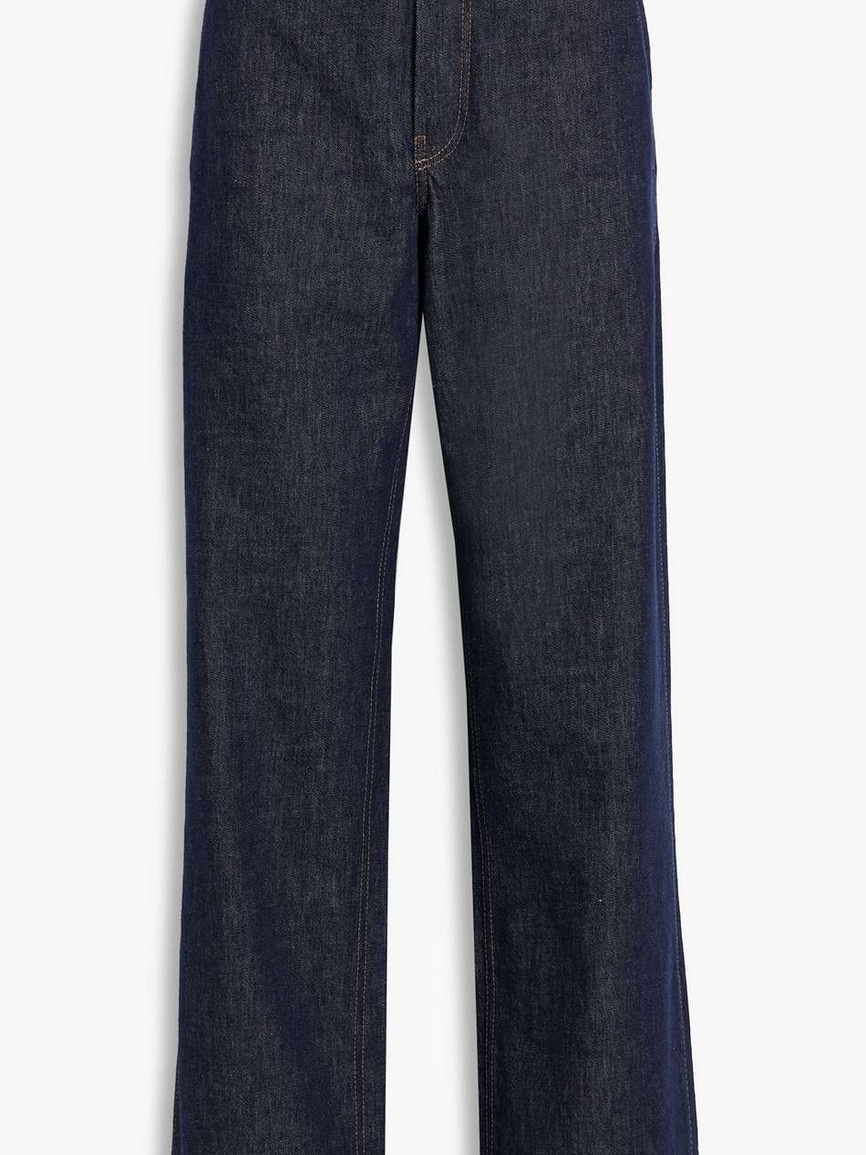 belted high-rise flared jeans