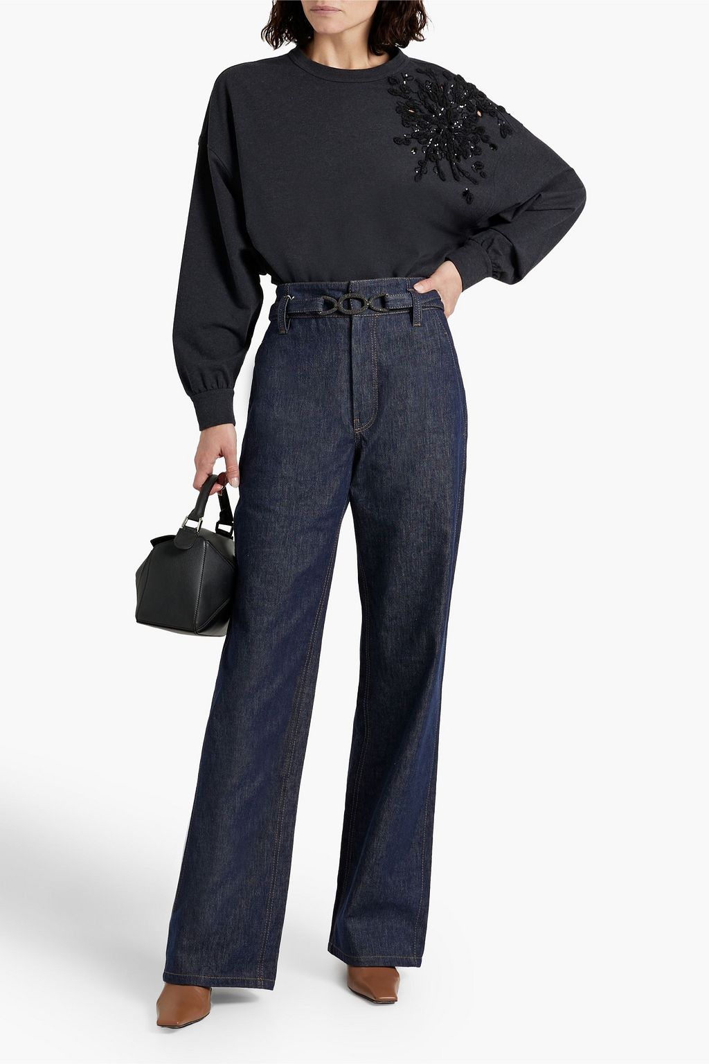 BRUNELLO CUCINELLI Belted high-rise flared jeans