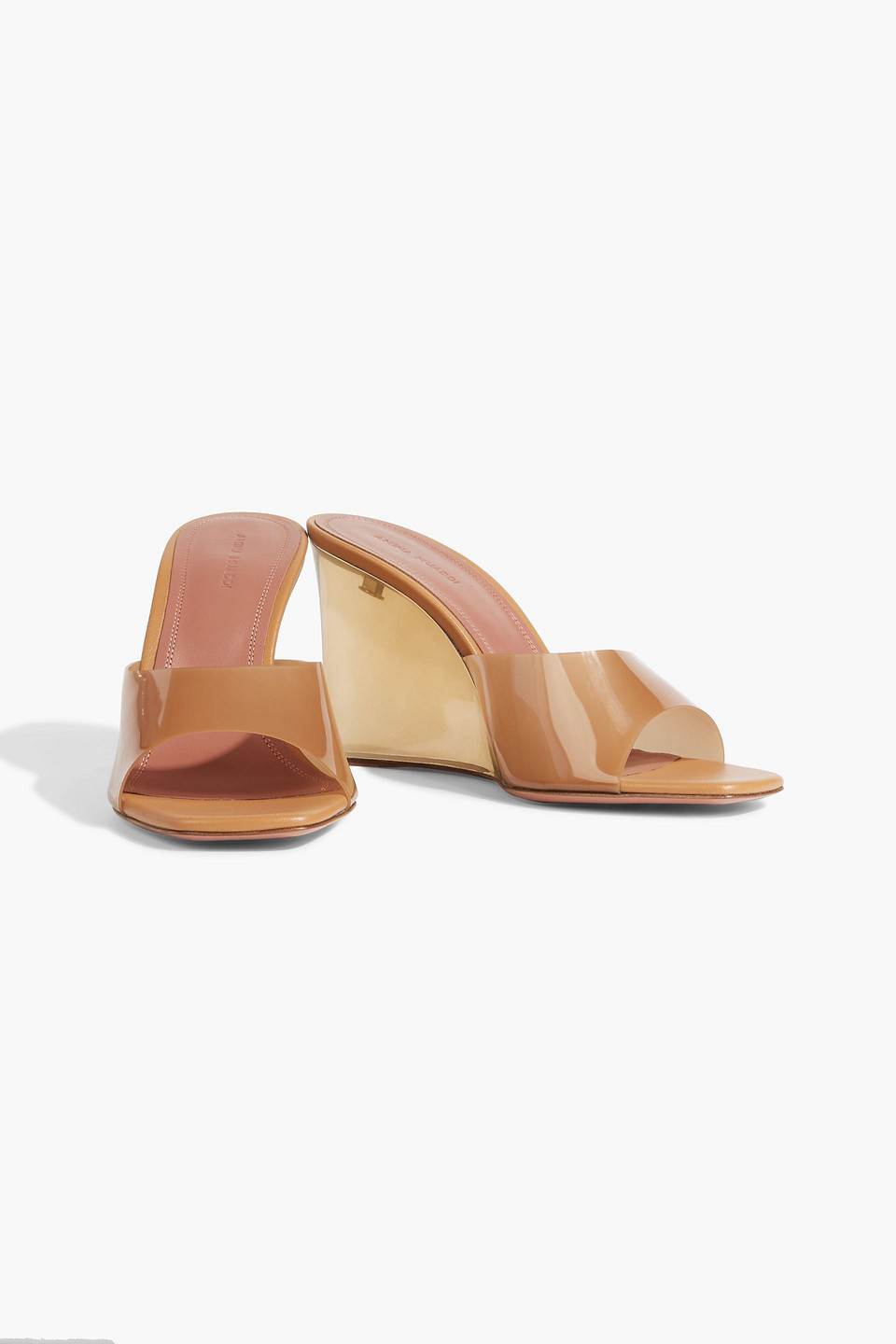 Amina Muaddi - Mules „lupita“ Aus Pvc Mit Keilabsatz - Neutral - Eu 41 